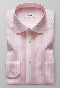 Eton Striped Signature Twill Overhemd Roze
