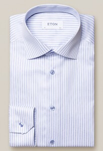 Eton Striped Signature Twill Shirt Overhemd Blauw