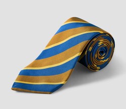 Eton Striped Silk Cotton Mogador Das Oranje-Blauw