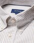 Eton Striped Soft Royal Oxford Button Down Overhemd Licht Beige