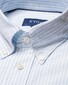 Eton Striped Soft Royal Oxford Button Down Overhemd Licht Blauw