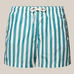 Eton Striped Swim Shorts Green