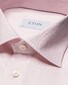 Eton Striped Textured Oxford Weave Soft Lightweight Cotton Tencel Overhemd Roze