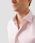 Eton Striped Textured Oxford Weave Soft Lightweight Cotton Tencel Overhemd Roze