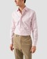 Eton Striped Textured Oxford Weave Soft Lightweight Cotton Tencel Overhemd Roze