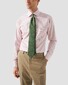 Eton Striped Textured Oxford Weave Soft Lightweight Cotton Tencel Overhemd Roze