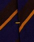 Eton Striped Wool Cotton Tie Purple-Brown
