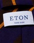 Eton Striped Wool Cotton Tie Purple-Brown