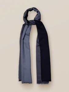 Eton Striped Wool Scarf Sjaal Grey-Black