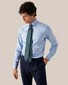 Eton Subtle 3D Effect Check King Twill Mother of Pearl Buttons Shirt Light Blue