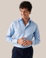 Eton Subtle 3D Effect Check King Twill Mother of Pearl Buttons Shirt Light Blue
