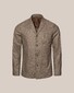 Eton Subtle Check Heavy Flannel Wool Cashmere Overshirt Brown