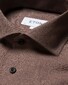 Eton Subtle Check Lightweight Flanel Horn-Effect Buttons Overhemd Bruin