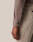 Eton Subtle Check Lightweight Flannel Horn-Effect Buttons Shirt Brown