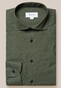 Eton Subtle Check Lightweight Flannel Horn-Effect Buttons Shirt Green