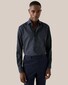 Eton Subtle Check Lightweight Flannel Horn-Effect Buttons Shirt Navy
