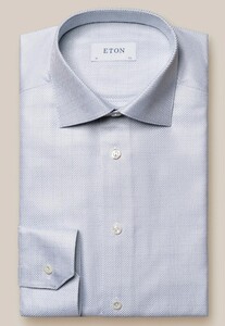 Eton Subtle Checked Rich Texture King Twill Shirt Light Grey