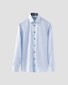 Eton Subtle Contrast Details Uni Signature Twill Overhemd Licht Blauw