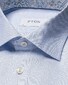 Eton Subtle Contrast Fabric Cotton Lyocell Stretch Shirt Light Blue