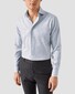 Eton Subtle Faux-Uni Melange Fine Twill Organic Cotton Overhemd Licht Grijs