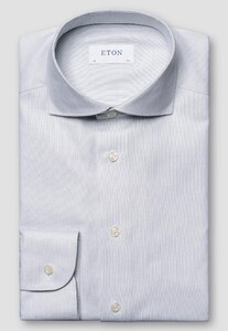 Eton Subtle Faux-Uni Melange Fine Twill Organic Cotton Shirt Light Grey