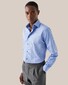 Eton Subtle Geometric Pattern Luxury Dobby Fabric Tonal Buttons Overhemd Blauw