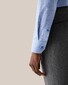Eton Subtle Geometric Pattern Luxury Dobby Fabric Tonal Buttons Overhemd Blauw