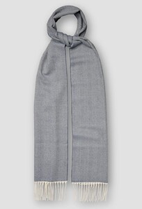 Eton Subtle Herringbone Superfine Merino Wool Sjaal Donker Blauw