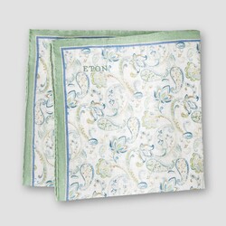 Eton Subtle Paisley Pattern Pocket Square Light Green