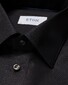 Eton Subtle Pin-Dot Fine Piqué Weave Mother of Pearl Buttons Overhemd Zwart
