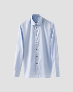 Eton Subtle Special Detail Uni Color Signature Twill Overhemd Licht Blauw