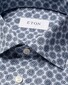 Eton Subtle Texture Cotton Signature Twill Medallion Pattern Overhemd Blauw