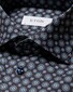 Eton Subtle Texture Cotton Signature Twill Medallion Pattern Overhemd Navy-Black