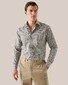 Eton Subtle Texture Cotton Signature Twill Medallion Pattern Shirt Brown-Off White