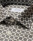 Eton Subtle Texture Cotton Signature Twill Medallion Pattern Shirt Brown-Off White