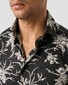 Eton Subtle Texture Signature Twill Bold Floral Design Overhemd Zwart