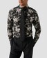 Eton Subtle Texture Signature Twill Bold Floral Design Overhemd Zwart