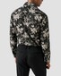 Eton Subtle Texture Signature Twill Bold Floral Design Overhemd Zwart