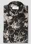 Eton Subtle Texture Signature Twill Bold Floral Design Overhemd Zwart