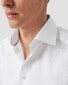Eton Subtle Tonal Herringbone Signature Twill Organic Cotton Overhemd Wit