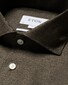 Eton Super 120 Merino Wool Natural Stretch Mother of Pearl Buttons Shirt Dark Brown Melange
