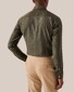 Eton Super 120 Merino Wool Natural Stretch Mother of Pearl Buttons Shirt Dark Brown Melange