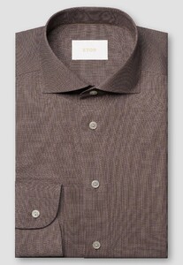 Eton Super 120s Ultra-Soft Merino Semi Solid Texture Pattern Shirt Dark Red
