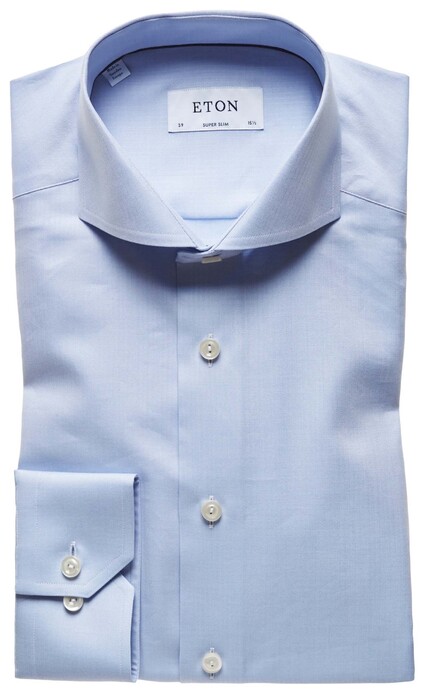 Eton Super Fine Herringbone Shirt Light Blue