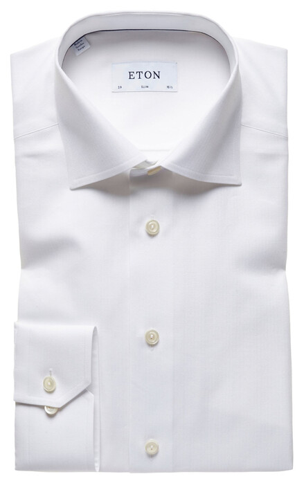 Eton Super Fine Herringbone Shirt White