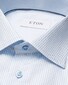 Eton Super Slim Fine Twill Stripe Overhemd Licht Blauw