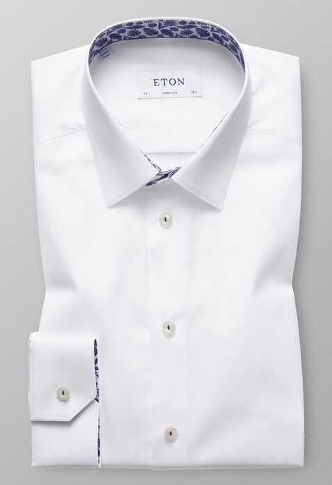 Eton Super Slim Palm Detail Shirt White