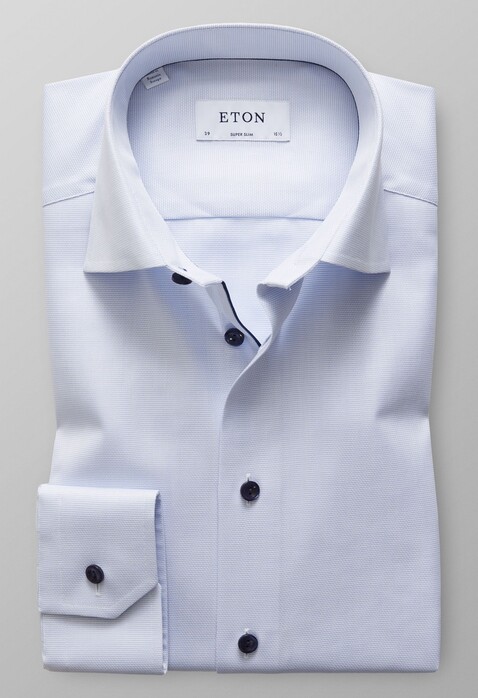 Eton Super Slim Royal Oxford Shirt Light Blue