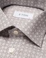 Eton Super Slim Signature Poplin Tile Pattern Overhemd Bruin
