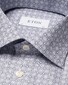 Eton Super Slim Signature Poplin Tile Pattern Shirt Blue
